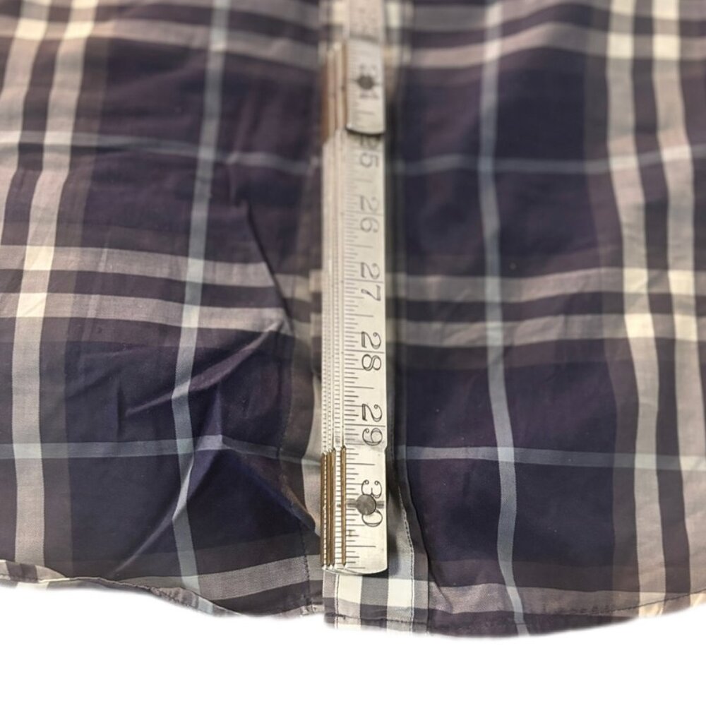 BURBERRY Shirt (M, Navy/Checkered, Cotton) - Picture 6 of 6